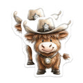 (2 Pack) Cute Highland Cow Magnets - Western Farmhouse Decor - Country Farm Animal Aesthetic Refrigerator Funny Magnet - 5 Inches On Longest Side - Thick Durable Magnet - Made in USA - MAG38792