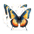 (2 Pack) Watercolor Butterfly Magnets - Vibrant Nature Art - Aesthetic Fridge Decor - 5 Inches On Longest Side - Thick Durable Magnet - Made in USA - MAG27007