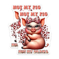 (2 Pack) Not My Pig Stickers - Cute Cartoon Pig - Funny Animal - 5" On Longest Side - Sticks to Smooth Flat Surfaces - Made in USA - BMCS7935