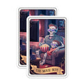 (2 Pack) Skeleton Watching Movie Magnets - Popcorn Eating Skeleton Art - The Movie Buff Magnetic Poster Decal - 5" On Longest Side - for Cars, Fridges, Toolboxes - Made in USA - MAG4476