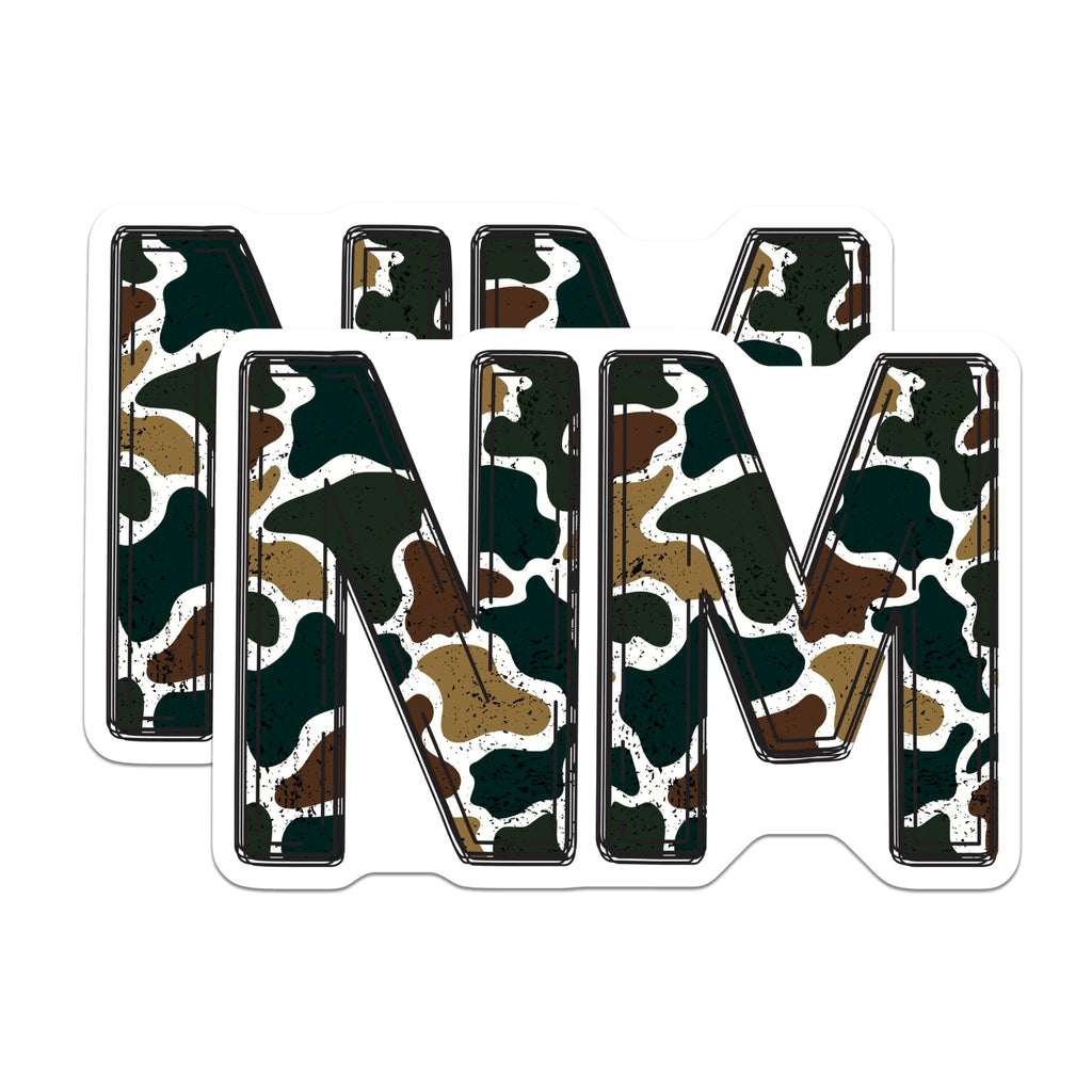 (2 Pack) Camouflage Letter Magnets - N I M Monogram Decor - Alphabet Refrigerator Magnets - 5 Inches On Longest Side - Thick Durable Magnet - Made in USA - MAG22093