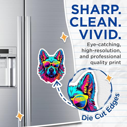 (2 Pack) Dog Art Magnets - Colorful Dog Magnets - Animal Lover Magnets - 5" On Longest Side - for Cars, Fridges, Toolboxes - Made in USA - MAG7238