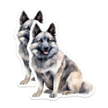(2 Pack) Norwegian Elkhound Magnets - Dog Lover Fridge Decor - Pet Memorial Home Accessories - Animal Art for Dog Mama - 5 Inches On Longest Side - Thick Durable Magnet - Made in USA - MAG25708