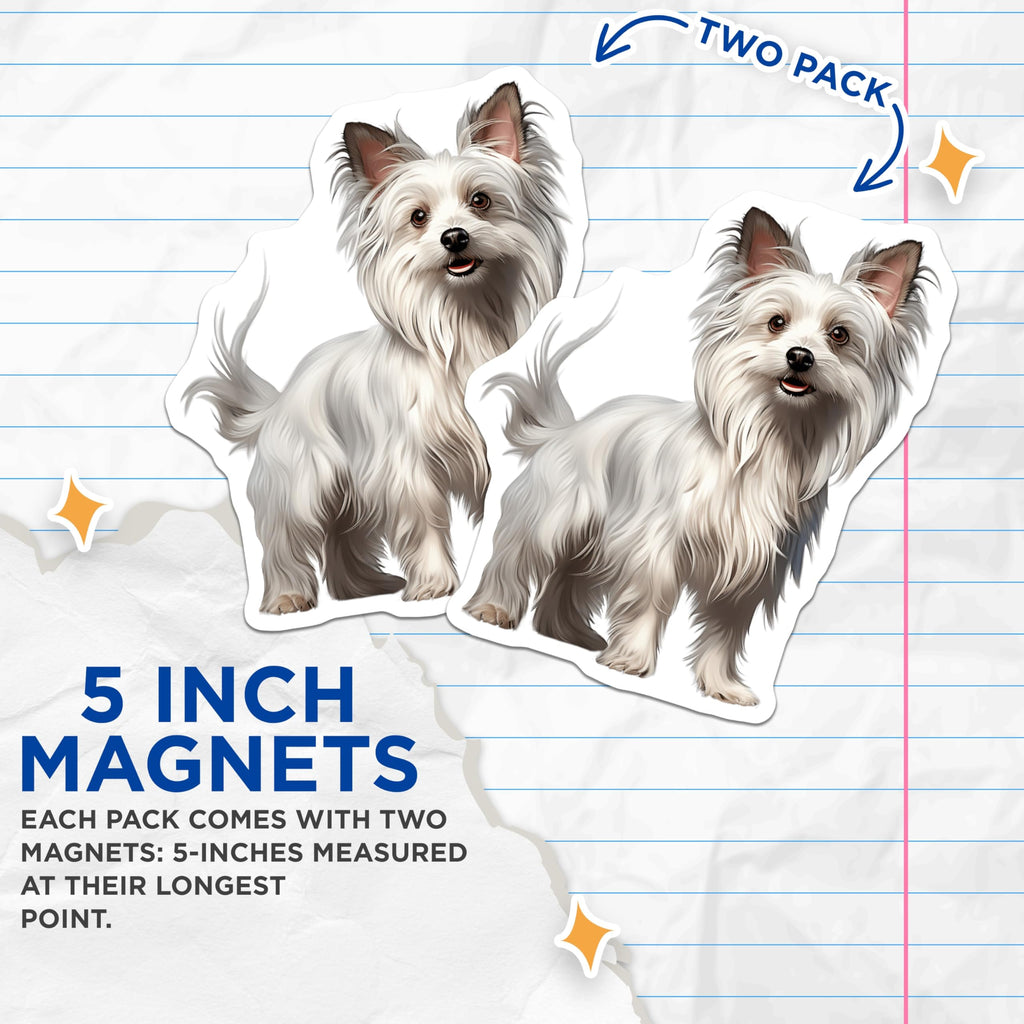 (2 Pack) Maltese Dog Magnets - White Puppy Decor - Pet Lover Kitchen Accessories - 5 Inches On Longest Side - Thick Durable Magnet - Made in USA - MAG24432