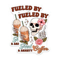 (2 Pack) Funny Skull Coffee Lover Decor Magnet - 5" On Longest Side - Sticks to Smooth Flat Surfaces - Made in USA - MAG9767