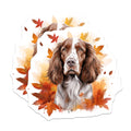 (2 Pack) Springer Spaniel Dog Magnets - Watercolor Autumn Fall Leaves - Pet Lover Fridge Decor - Dog Mom Appreciation - 5 Inches On Longest Side - Thick Durable Magnet - Made in USA - MAG30512