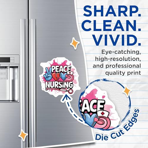 (2 Pack) Peace Nursing Magnets - Heart Nursing Decor - Nurse Life Stethoscope - 5" On Longest Side - for Cars, Fridges, Toolboxes - Made in USA - MAG7058