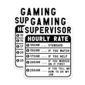 (2 Pack) Gaming Supervisor Hourly Rate Stickers - Gamer Humor Stickers - Gaming Rate Decal for Gamers - 5" On Longest Side - Sticks to Smooth Flat Surfaces - Made in USA - BMCS4966