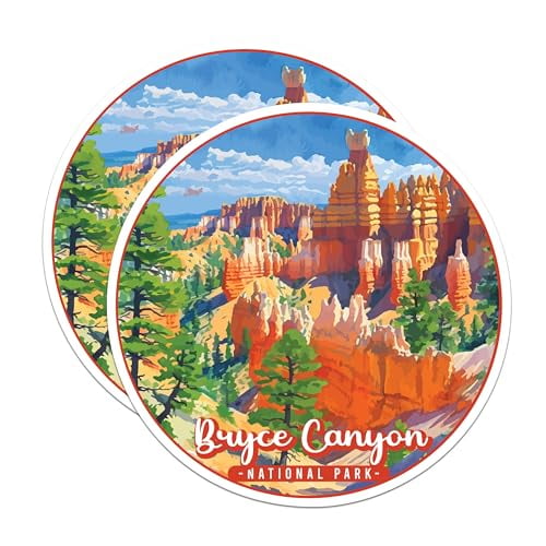 (2 Pack) Bryce Canyon National Park Bumper Magnet - US National Park - Choose from 63 Parks - 5" On Longest Side - Decal for Car Bumper, Laptop, Water Bottle, Wall, and Window - MAG1624