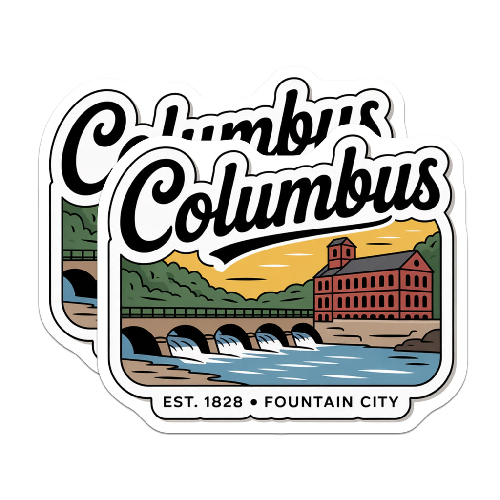 (2 Pack) Columbus Ohio Magnets - Fountain City Landmark - Est 1828 Vintage Souvenir - 5 Inches On Longest Side - Thick Durable Magnet - Made in USA - MAG19306