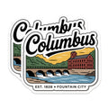 (2 Pack) Columbus Ohio Magnets - Fountain City Landmark - Est 1828 Vintage Souvenir - 5 Inches On Longest Side - Thick Durable Magnet - Made in USA - MAG19306