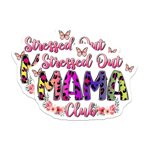 (2 Pack) Stressed Out Mama Magnets Magnets - Funny Mom Decor - 5" On Longest Side - Made in USA - Sticks to Refrigerators & Metal Surfaces - MAG8463