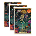 (3 Pack) Tarot Card Decals - The Misstep - Skeleton Jellyfish Planets Sticker - 3 Inches On Longest Side - Easy Peel & Apply - Made in USA - 3MCS0015