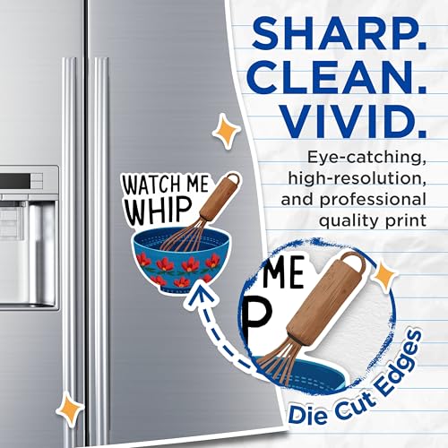 (2 Pack) Kitchen Theme Magnets - Watch Me Whip Magnets - Funny Kitchen Decor Magnets- 5" On Longest Side - for Fridges, Toolboxes, Cars - Made in USA - MAG3052