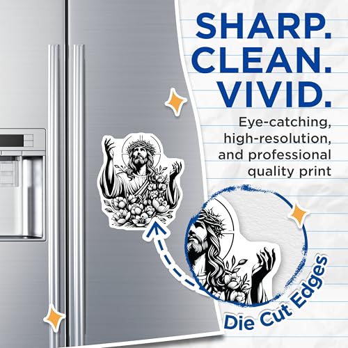 (2 Pack) Christian Icon Magnets - Jesus Christ Illustration - Religious Home DÃƒÂ©cor - Faith Magnets for Fridge - 5" On Longest Side - for Cars, Fridges, Toolboxes - Made in USA - MAG7324
