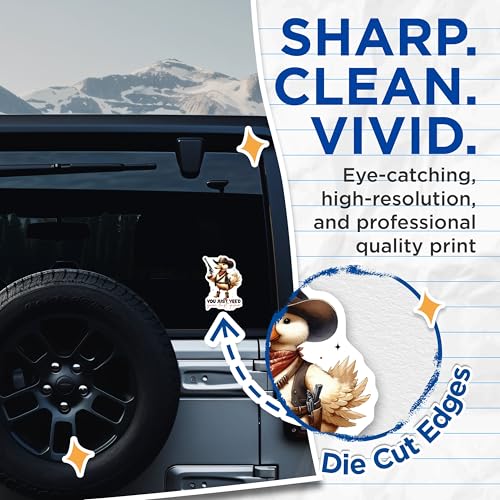 (2 Pack) You Just Yee'd Your Last Haw Stickers - Funny Duck Sheriff Sticker Pack - Western Themed Sticker - 5" On Longest Side - Sticks to Smooth Flat Surfaces - Made in USA - BMCS7126