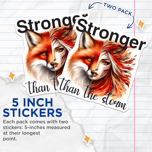 (2 Pack) Stronger Than The Storm Stickers - 5" On Longest Side - Sticks to Smooth Flat Surfaces - Made in USA - BMCS9247 - BMCS9247
