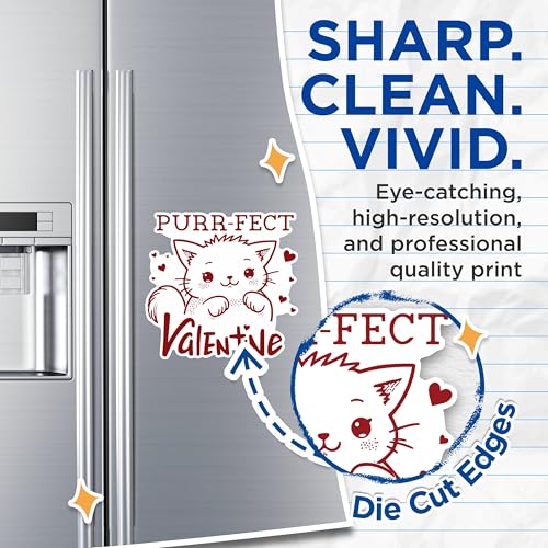 (2 Pack) Purr-FECT Valentine Magnets - Cat Lover's Valentine's Day Magnets - Cute Kitten Valentine Magnets- 5" On Longest Side - for Fridges, Toolboxes, Cars - Made in USA - MAG2879