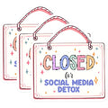 (3 Pack) Social Media Detox Decals - Closed Sign Decals - Laptop Decal - 3 Inches On Longest Side - Easy Peel & Apply - Made in USA - 3MCS6275