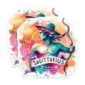 (2 Pack) Sagittarius Zodiac Stickers - Horoscope Archer Stickers - Astrology Art Stickers - 5" On Longest Side - Sticks to Smooth Flat Surfaces - Made in USA - BMCS6905