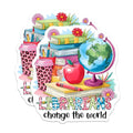 (2 Pack) Librarians Change The World Stickers - Teacher Appreciation Stickers - School Library Stickers - 5" On Longest Side - Sticks to Smooth Flat Surfaces - Made in USA - BMCS3725