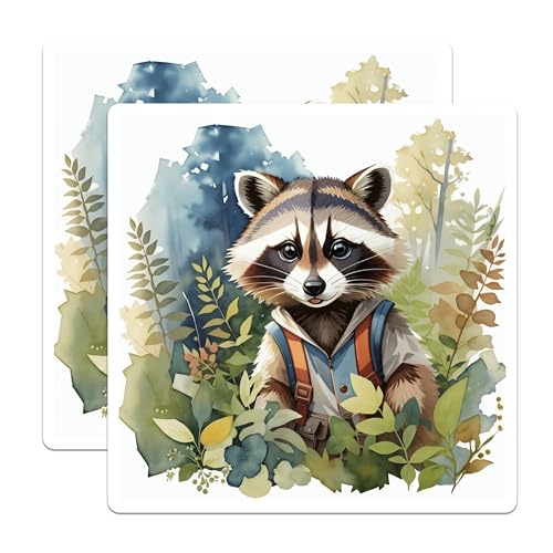 (2 Pack) Cute Raccoon Magnets Magnets - Animal Magnet - Forest Friends Magnet - 5" On Longest Side - Made in USA - Sticks to Refrigerators & Metal Surfaces - MAG8706