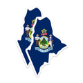 (2 Pack) Maine State Flag Magnets - Dirigo State Seal Art - New England Map Decor - 5 Inches On Longest Side - Thick Durable Magnet - Made in USA - MAG22875