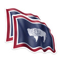 (2 Pack) Wyoming Flag Magnets - Buffalo Pride Souvenir - Western State Travel Decor Collector Item - 5 Inches On Longest Side - Thick Durable Magnet - Made in USA - MAG36520