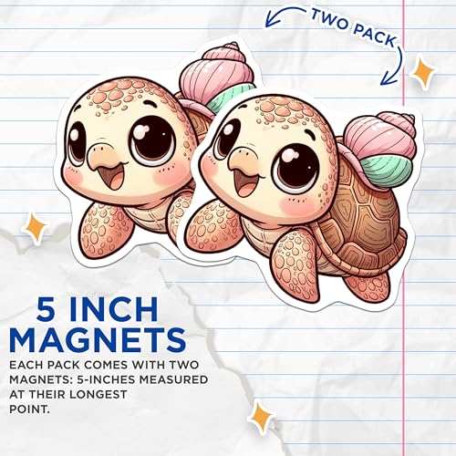 (2 Pack) Kids Room Decor Magnet - 5" On Longest Side - Sticks to Smooth Flat Surfaces - Made in USA - MAG10088