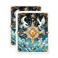 (2 Pack) Celestial Magnets - Starry Night - Dove Refrigerator Magnets - 5" On Longest Side - Premium Magnet - for Cars, Refrigerators, Toolboxes, Lockers - Made in USA - MAG15546