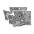 (2 Pack) Washington State Magnets - Intricate Floral Design - Pacific Northwest Souvenir - 5 Inches On Longest Side - Thick Durable Magnet - Made in USA - MAG19270