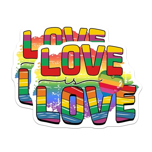 (2 Pack) Love is Love Magnets Magnets - LGBTQ Pride - 5" On Longest Side - Made in USA - Sticks to Refrigerators & Metal Surfaces - MAG9184