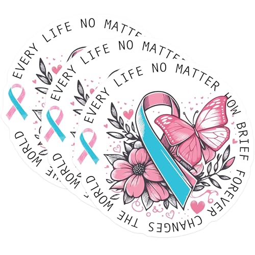 (3 Pack) Infant Loss Decals - Pregnancy Loss - Remembrance Decal - 3 Inches On Longest Side - Easy Peel & Apply - Made in USA - 3MCS4845