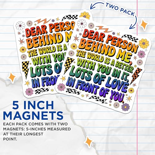 (2 Pack) Positive Message Magnets - Colorful Quote Magnet - Inspirational Words Magnet - Motivational Magnet - 5" On Longest Side - for Cars, Fridges, Toolboxes - Made in USA - MAG3896