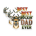 (2 Pack) Best Buckin Dad Ever Magnets - Funny Deer Hunting Gift - Hunter Decor for Dad - 5" On Longest Side - for Cars, Fridges, Toolboxes - Made in USA - MAG7481