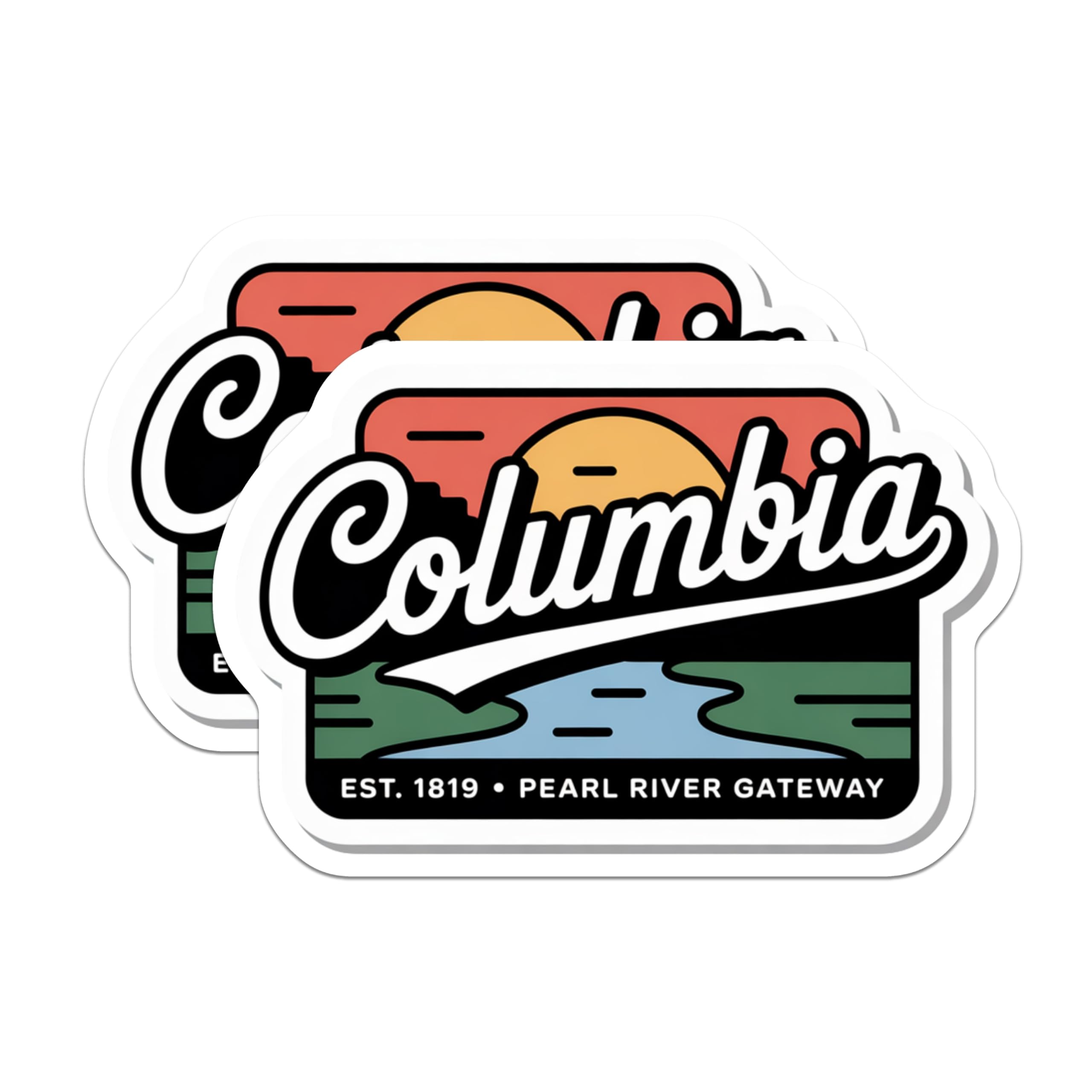 (2 Pack) Columbia Magnets - South Carolina Home Decor - Pearl River Gateway Fridge Magnets - 5" On Longest Side - Premium Magnet - for Cars, Refrigerators, Toolboxes, Lockers - Made in USA - MAG17544