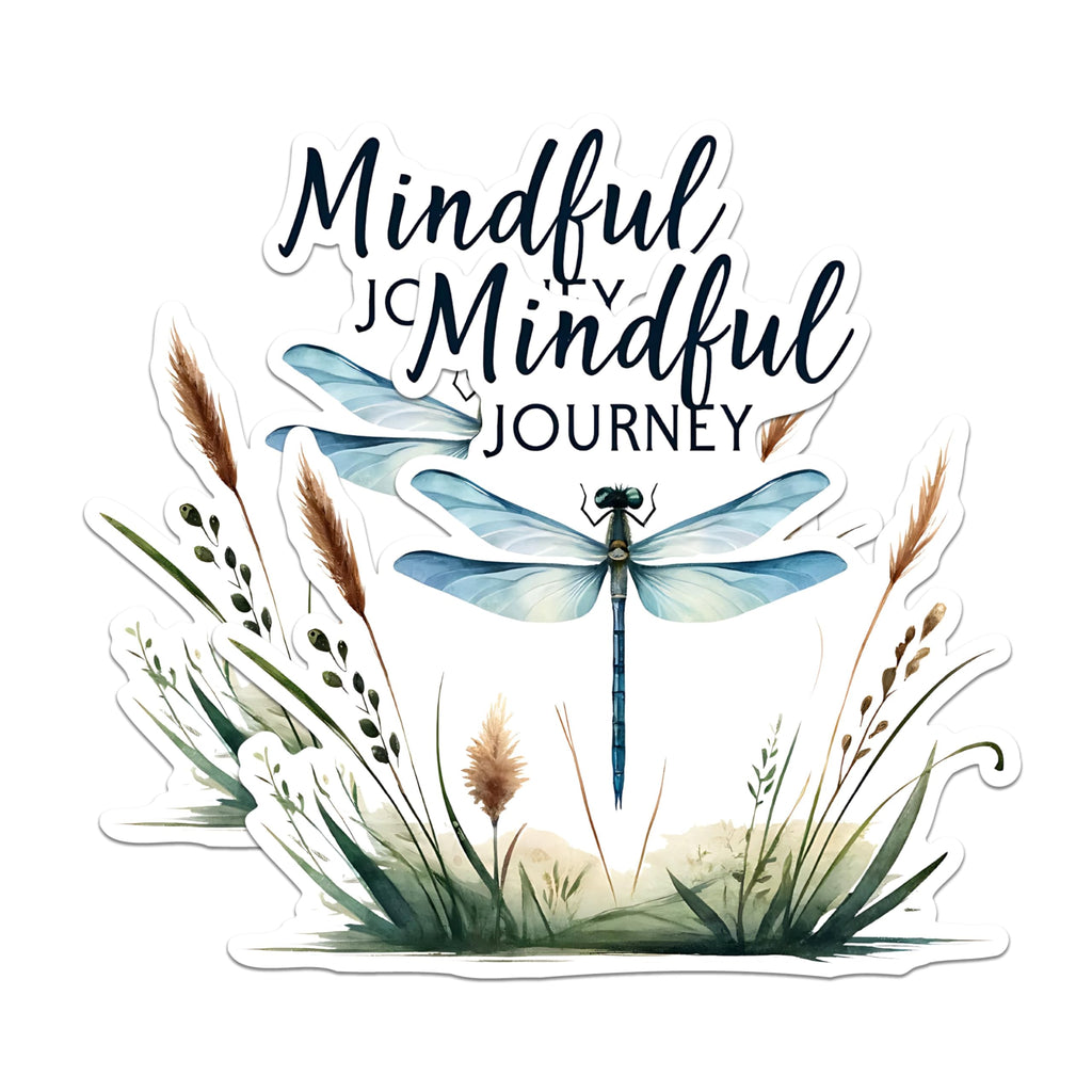 (2 Pack) Mindful Journey Magnets - Dragonfly Magnets - Inspirational Quote Magnets for Home Decor- 5" On Longest Side - for Fridges, Toolboxes, Cars - Made in USA - MAG2697
