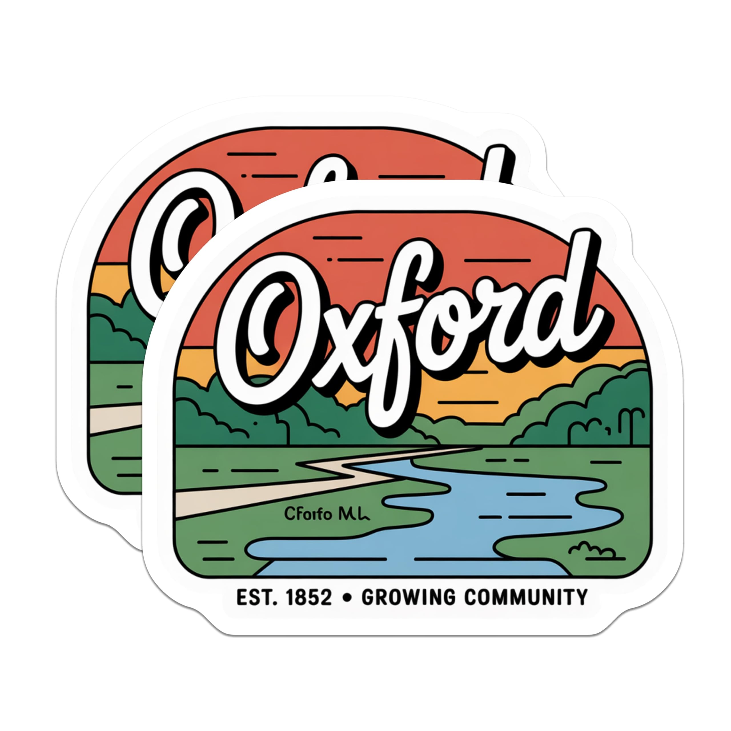 (2 Pack) Oxford Magnets - Oxford Decor - Oxford Home Fridge Magnets - 5" On Longest Side - Premium Magnet - for Cars, Refrigerators, Toolboxes, Lockers - Made in USA - MAG17831