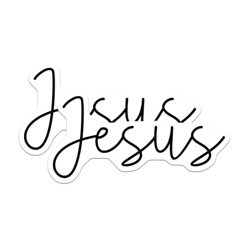 (2 Pack) Jesus Stickers - Christian Faith - Religious Decal - 5" On Longest Side - Sticks to Smooth Flat Surfaces - Made in USA - BMCS6952