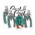(2 Pack) Cool Mom Magnets - Western Boho Decor - Turquoise Concho Leopard Cow Print Skeleton Hands - 5 Inches On Longest Side - Thick Durable Magnet - Made in USA - MAG23636