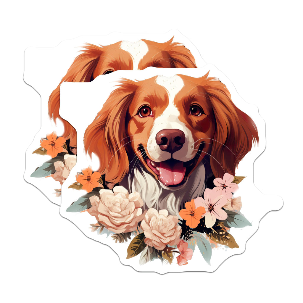 (2 Pack) Cavalier Spaniel Magnets - Happy Dog Floral Decor - Pet Lover Refrigerator Art - 5 Inches On Longest Side - Thick Durable Magnet - Made in USA - MAG29938