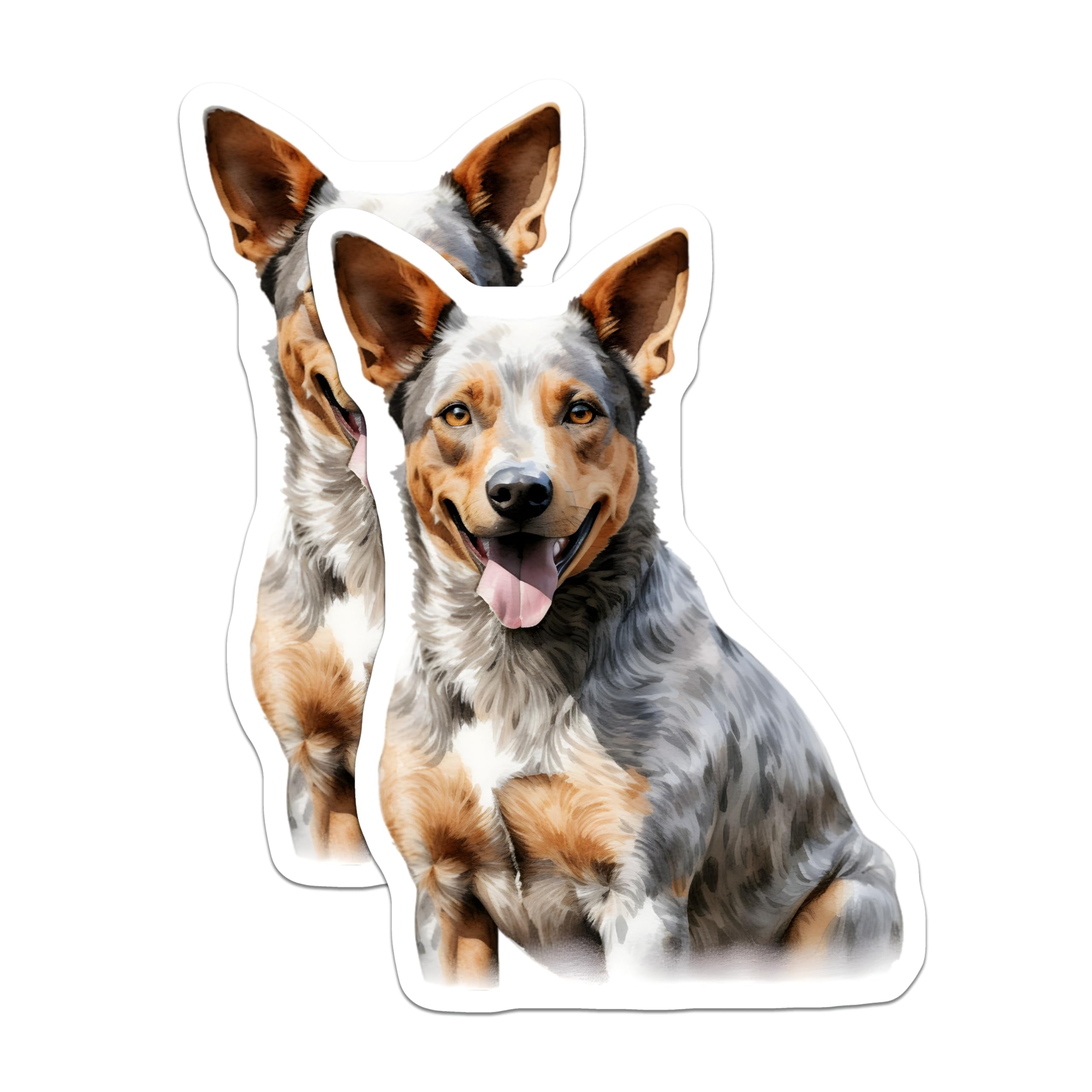 (2 Pack) Blue Heeler Magnets - Australian Cattle Dog Decor - Dog Mom Fridge Art - Pet Lover Refrigerator Magnets - 5 Inches On Longest Side - Thick Durable Magnet - Made in USA - MAG30046