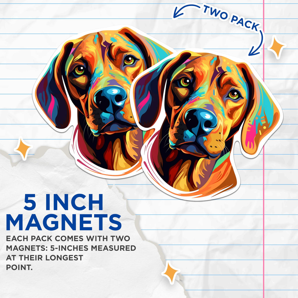 (2 Pack) Rhodesian Ridgeback Dog Breed Magnets - 5 Inches On Longest Side - Choose from Over 100 Dog Breeds - for Cars, Refrigerators, Toolboxes - Made in USA - MAG1934