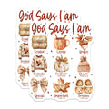 (2 Pack) God Says I Am Magnets - Christian Scripture Decor - Fall Faith Affirmation - 5 Inches On Longest Side - Thick Durable Magnet - Made in USA - MAG30964