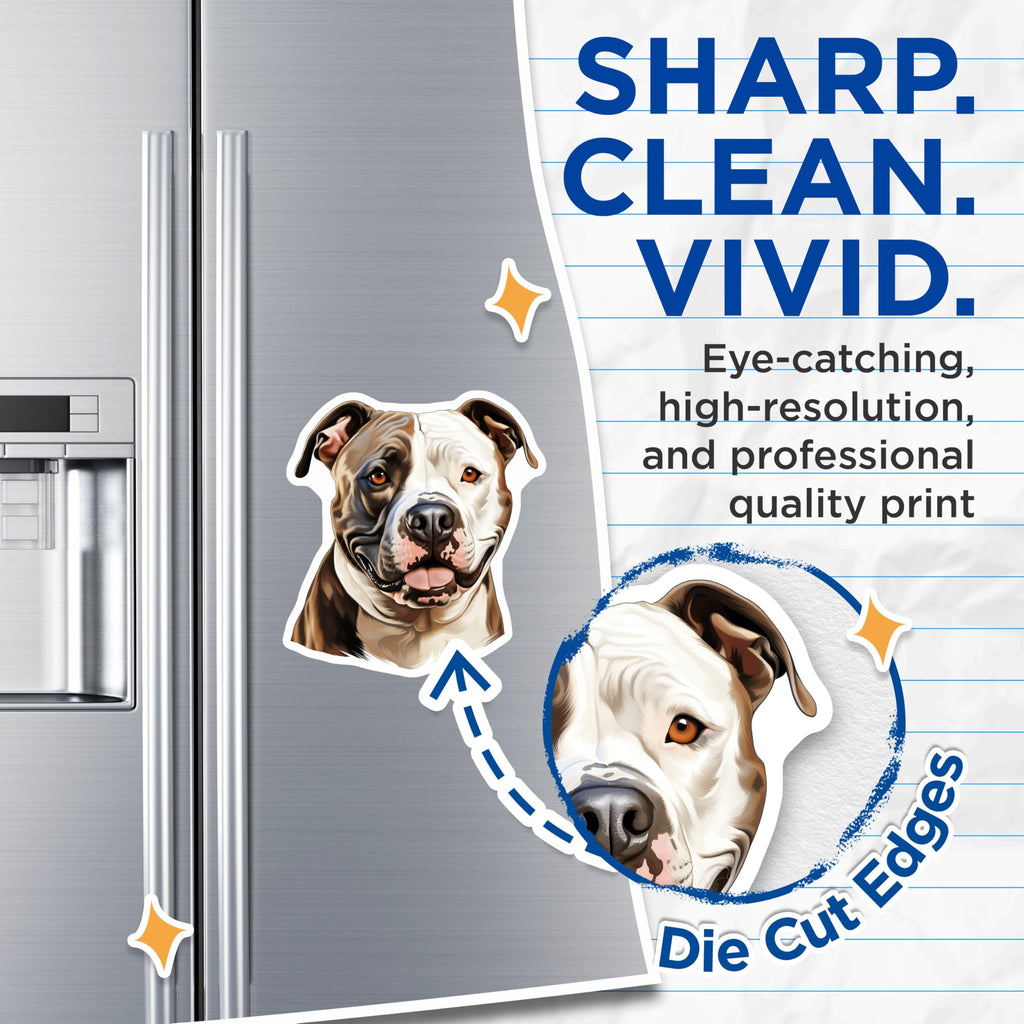 (2 Pack) American Bulldog Magnets - Pitbull Dog Mom Decor - Pet Lover Refrigerator Locker Magnets - 5 Inches On Longest Side - Thick Durable Magnet - Made in USA - MAG30584