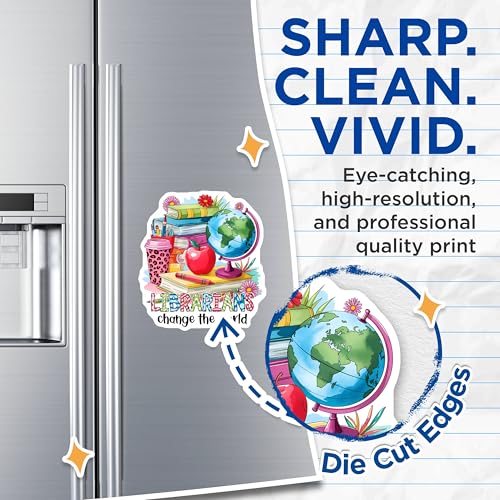 (2 Pack) Librarians Change The World Magnets - Teacher Appreciation - Classroom DÃƒÂ©cor - School Library Bookmarks - 5" On Longest Side - for Cars, Fridges, Toolboxes - Made in USA - MAG3725