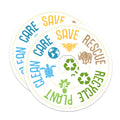 (2 Pack) Earth Conservation Magnets - Environmental Awareness - Save Wildlife Recycle Clean Plant - 5 Inches On Longest Side - Thick Durable Magnet - Made in USA - MAG22830