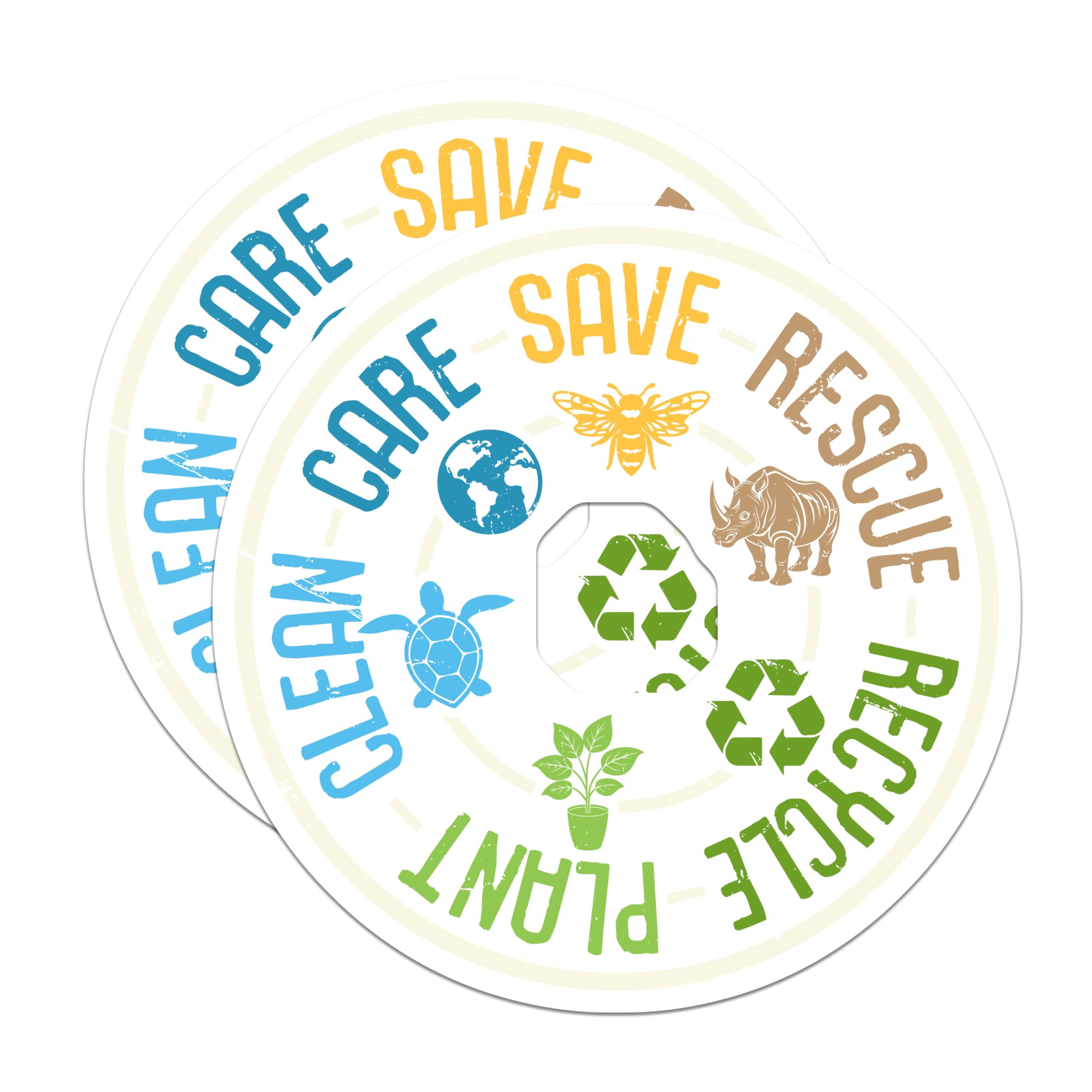 (2 Pack) Earth Conservation Magnets - Environmental Awareness - Save Wildlife Recycle Clean Plant - 5 Inches On Longest Side - Thick Durable Magnet - Made in USA - MAG22830