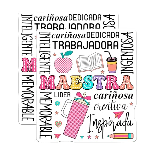(2 Pack) Maestra Magnets Magnets - Teacher Appreciation - Spanish Teacher Gifts - 5" On Longest Side - Made in USA - Sticks to Refrigerators & Metal Surfaces - MAG9125