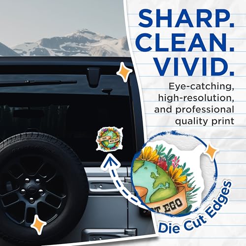 (2 Pack) Eco Not Ego Stickers - Environmental Awareness - Earth Friendly Decals - 5" On Longest Side - Sticks to Smooth Flat Surfaces - Made in USA - BMCS7693